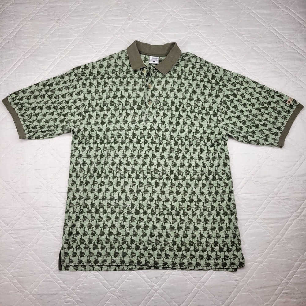 Columbia green 100% cotton sailfish polo‎ shirt men's XL